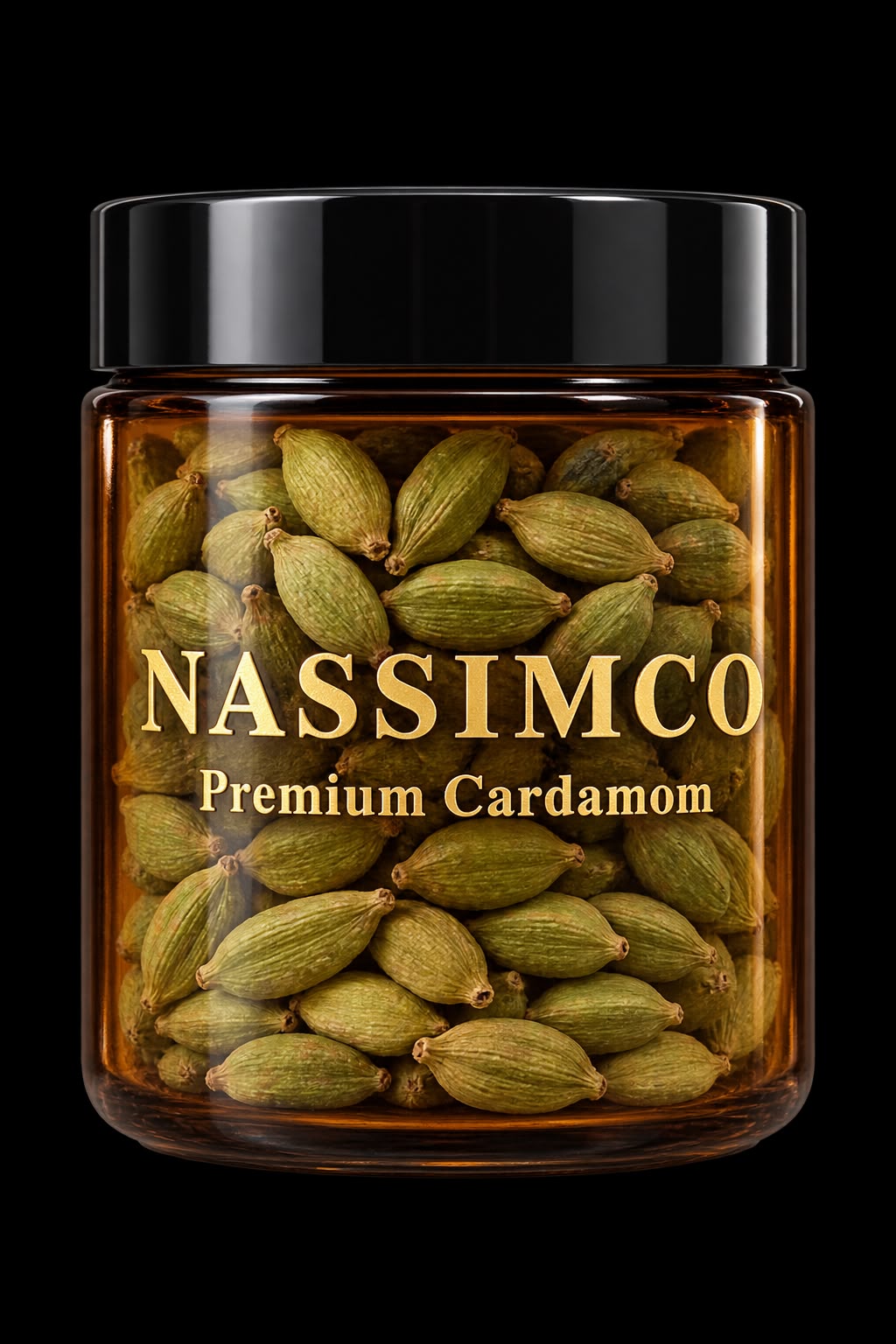 NASSIMCO Premium Cardamom amber glass jar